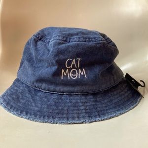 CAT MOM denim bucket hat NWT